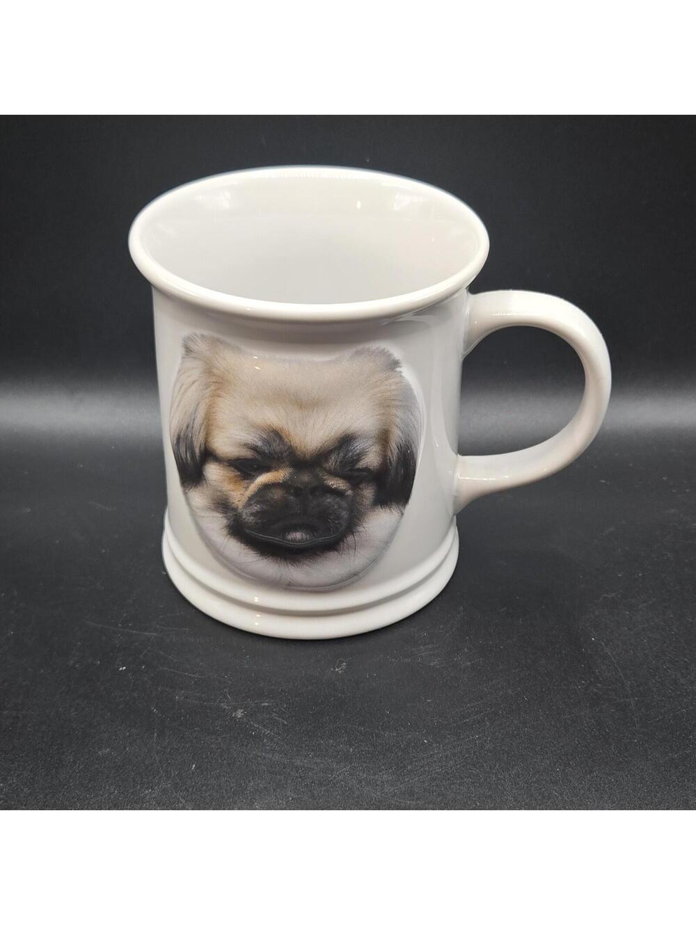 Vintage Pekingese Dog 16 Ounce 3D Ceramic Coffee Cup